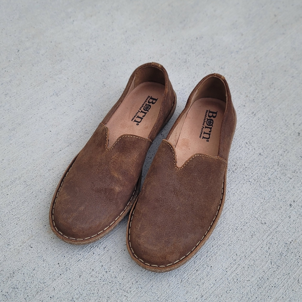 Born Teresa Leather Slip-on Loafers Like New Womens Sz 8.5
